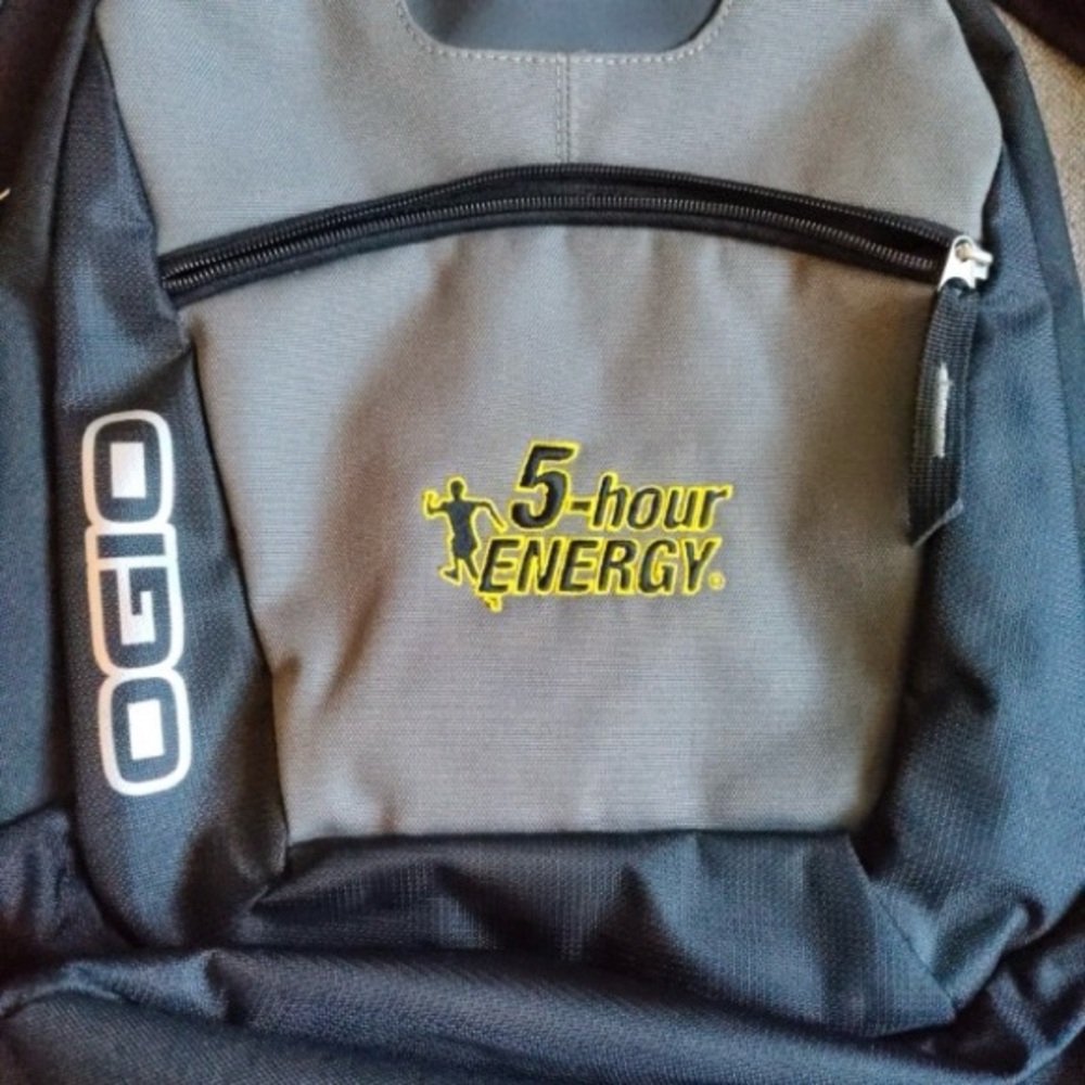 OGIO 5 Energy Logo Black Gray Green Backpack Laptop Travel Bag